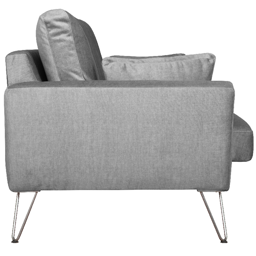 Canapé fixe 3 places gris côté