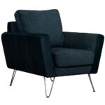 Fauteuil 1 place bleu marine trois quarts