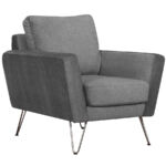 Fauteuil 1 place gris trois quarts