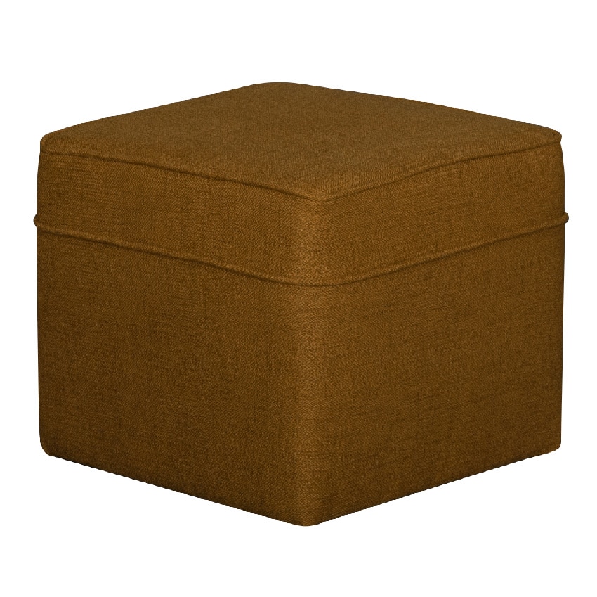 Pouf jaune curcuma trois quarts